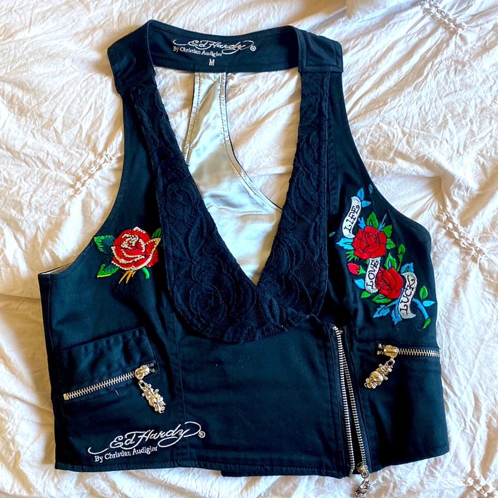 Ed Hardy Vest MEDIUM Black